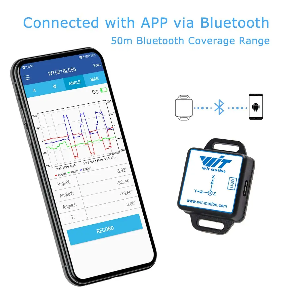 WitMotion Bluetooth BLE 5 0 9 осевой датчик низкого потребления WT901BLECL угол + ускорение