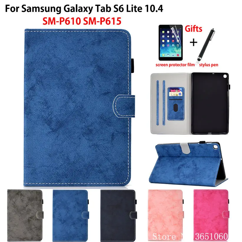 Чехол для Samsung Galaxy Tab S6 Lite 10 4 дюйма 2020 P615 защитный чехол с подставкой из силикона и