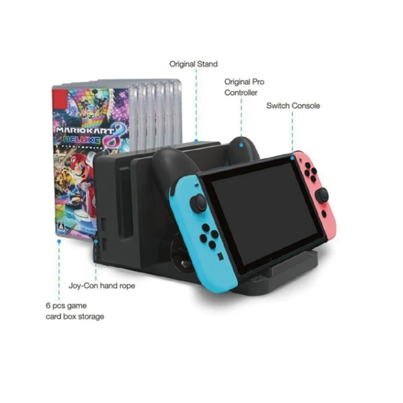 Для консольный переключатель Nintendo многофункциональная зарядная док-станция usb Подставка для дисков подставка держатель кронштейн Pro Ручка сиденья зарядное устройство