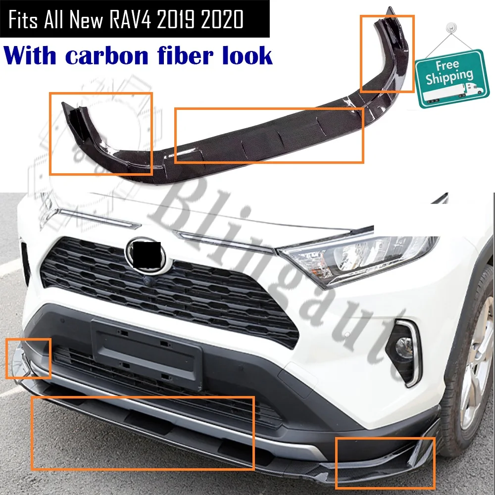 Передний диффузор подходит для T oyota все новые RAV4 2019 2020 ABS пластик Передняя губка