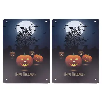

2Pcs Halloween Iron Painting Hanging Painting Chic Wall Decoration