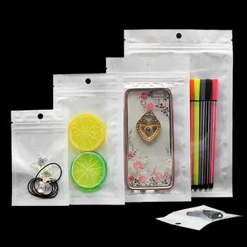 

100PCS/pack Pearly Film Multipurpose Plastic Mobile Phone Case Underwear Earrings JewelryZiplock Storage Bags