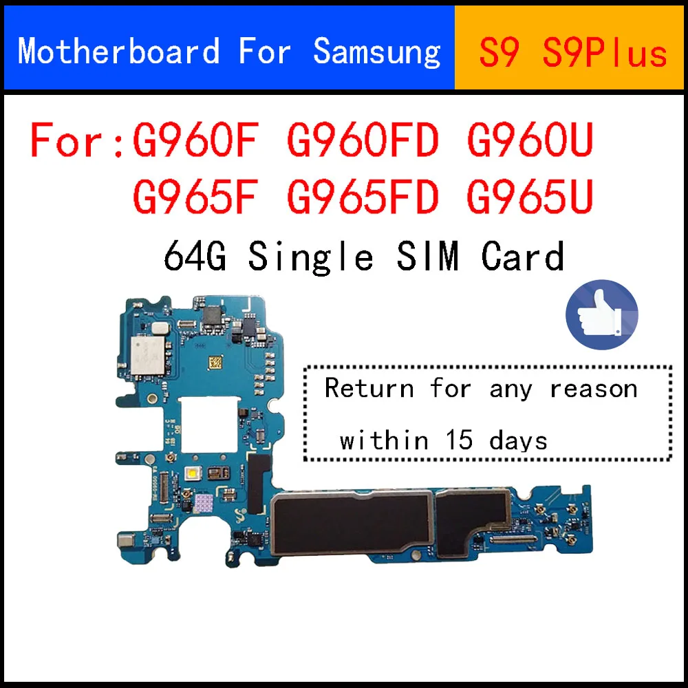 S9 материнская плата для samsung S9 G965F G960F G965U G960U материнская плата 64GB разблокирована S9 плюс G965F G960F G965U G960U G965FD G960FD