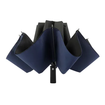

Ten-bones double-layer reverse automatic umbrella reinforcement umbrella ribs men and women business three-folding umbrella