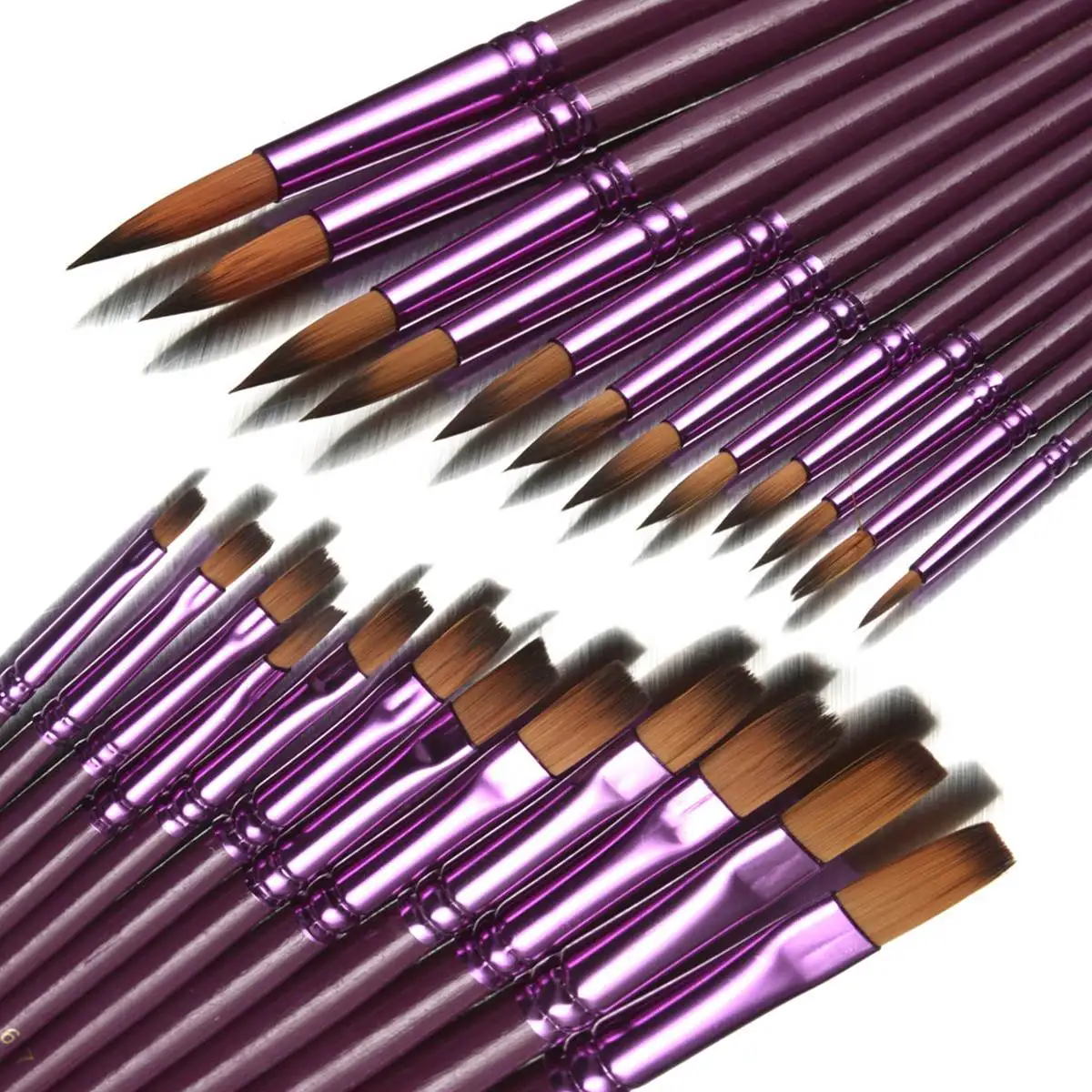 12 шт. наконечник/плоские кисти для рисования ручка гуашь набор кистей для рисования кисти для рисования акриловая акварель маслом краски для рукоделия художественные наборы