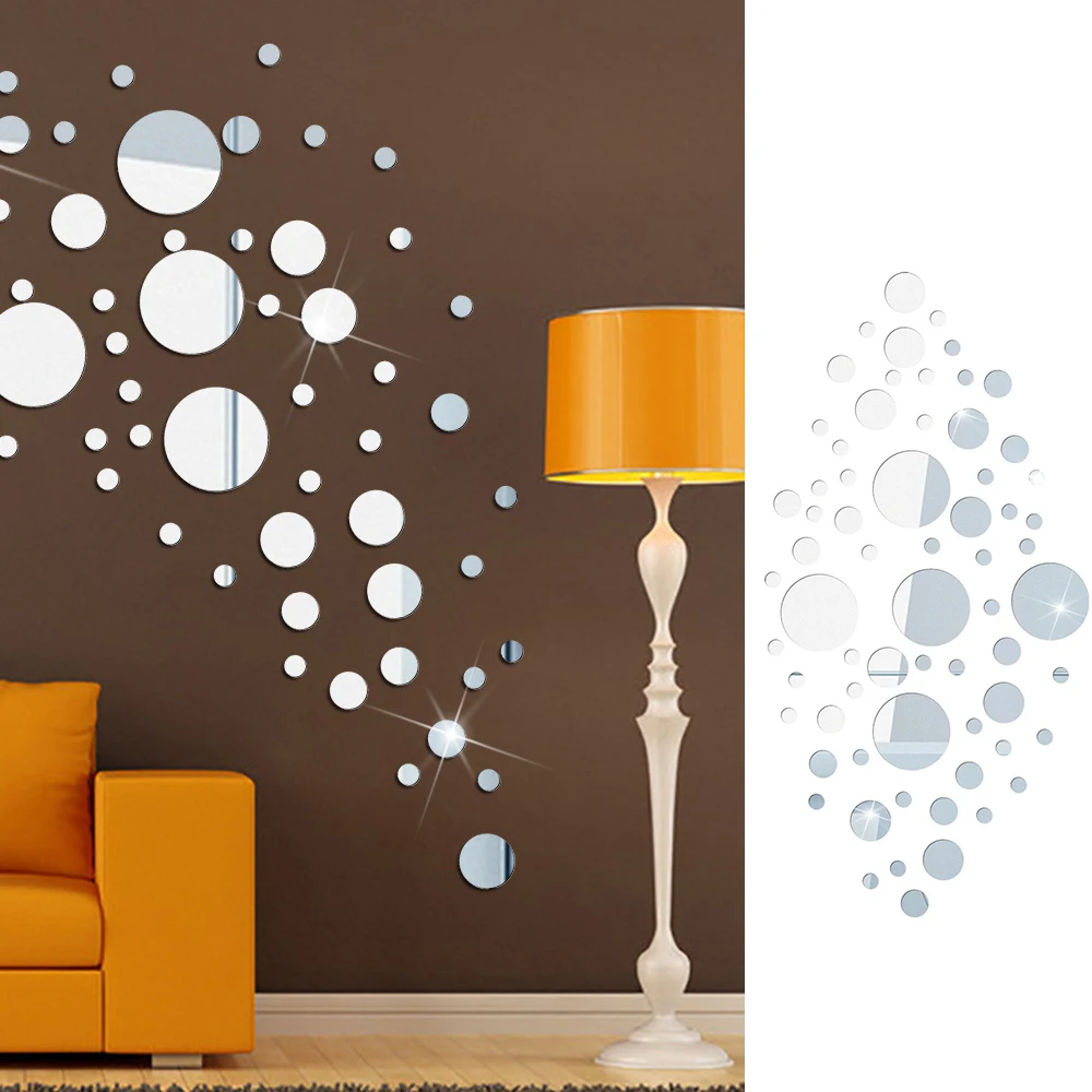 5cm 10cm 15cm Round 0.8mm thicken Mirror Tiles Mosaic Wall Stickers Self Adhesive Bedroom Art Decal Home wall sticker mirror wall sticker mirror mosaic tiles acrylic mosaic tiles sticker