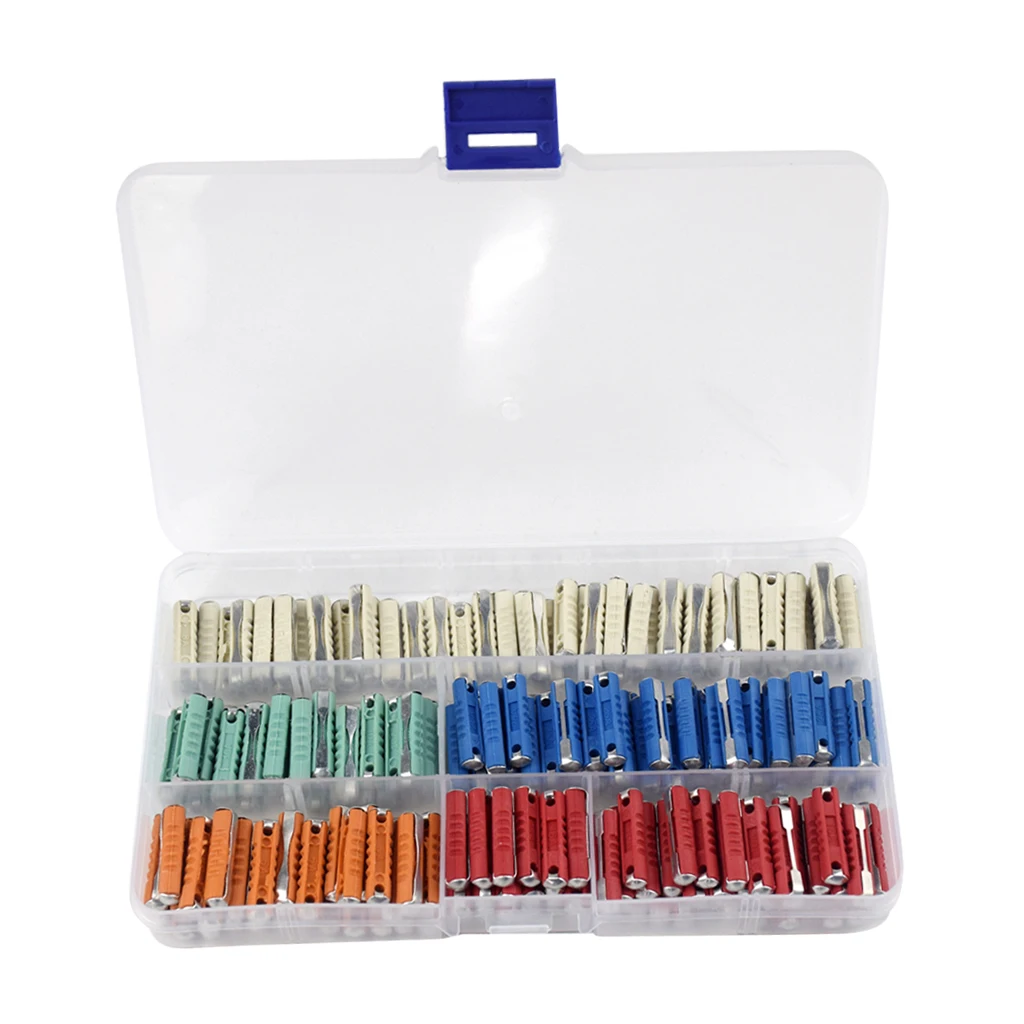 200pcs  Car fuse Box Standard Medium Fuse Blade Fuse Box Auto Fuse Car 5-25A Torpedo Ceramic Bullet Classic Car