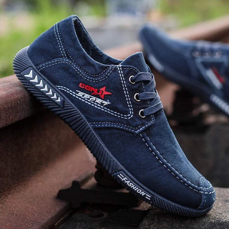 

Fashion Denim Men Canvas Shoes Male Summer Sneakers Slip On Casual Breathable Shoes Loafers Men Chaussure Homme Zapatos De Hombr