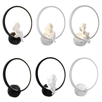 

new Angel bedroom bedside lamp LED wall lamp Nordic modern simple corridor corridor creative bedside lamp