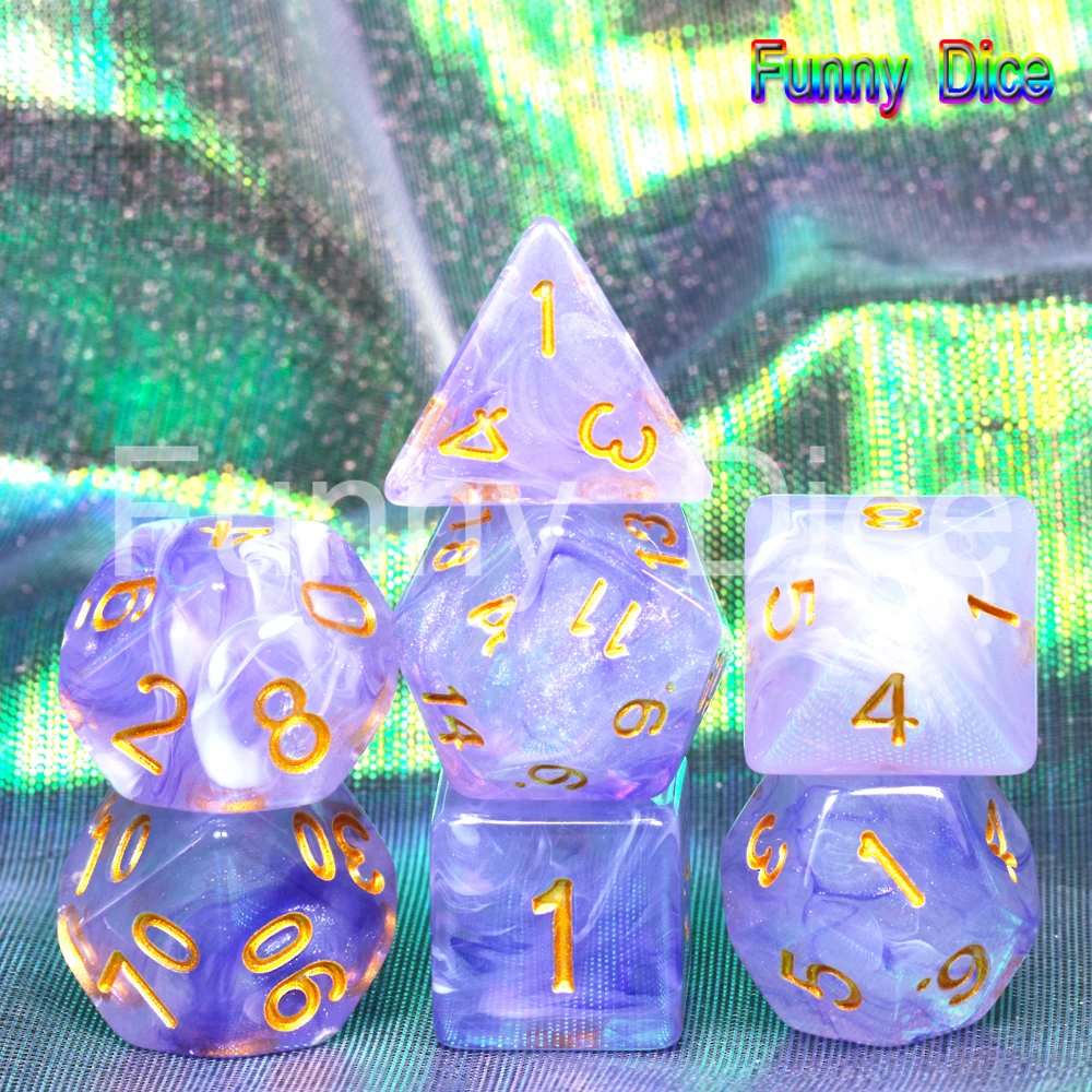 Новое поступление! игральные кости многогранная Туманность 7 для игры D& d D4 D6 D8 D10 D12 D20 набор игральных костей Подарочная игрушка Подземелья и Драконы RPG кости - Цвет: Фиолетовый