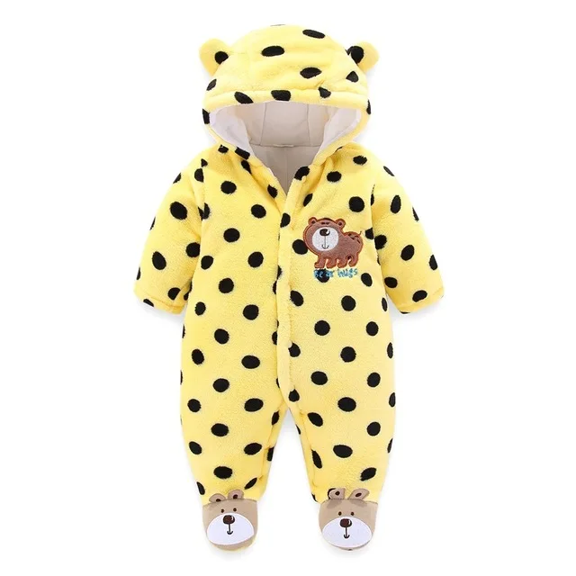 Одежда для малышей Одежда для мальчиков и девочек хлопковые детские комбинезоны для новорожденных милый новорожденный младенец зимний костюм медведя одежда - Цвет: Золотой