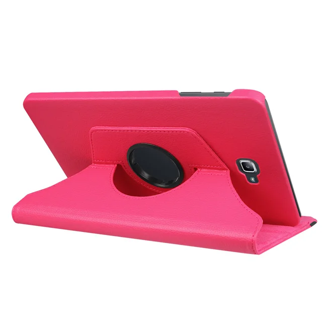 360 Вращающийся чехол для Samsung Galaxy Tab A 10,1 чехол T580 T585 SM-T580 SM-T585 чехол-подставка из искусственной кожи планшеты, коксовое покрытие - Цвет: Rose Red