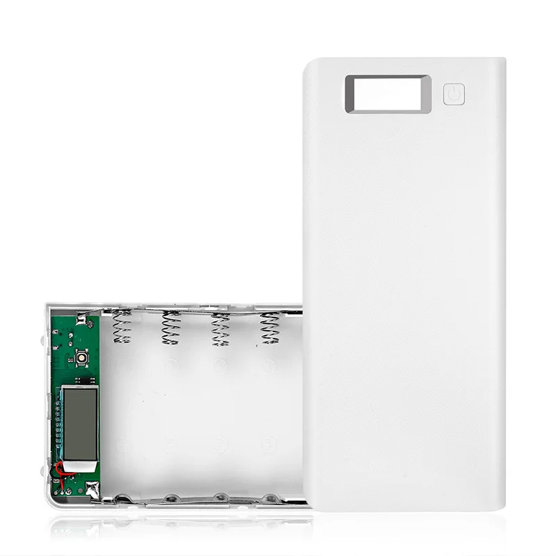 8 шт. type-C 18650 батарея DIY Kit 5,2 V 2A 10W Чехлы для портативного зарядного устройства Dual USB светодиодный дисплей Мобильный телефон зарядное устройство светодиодный фонарик