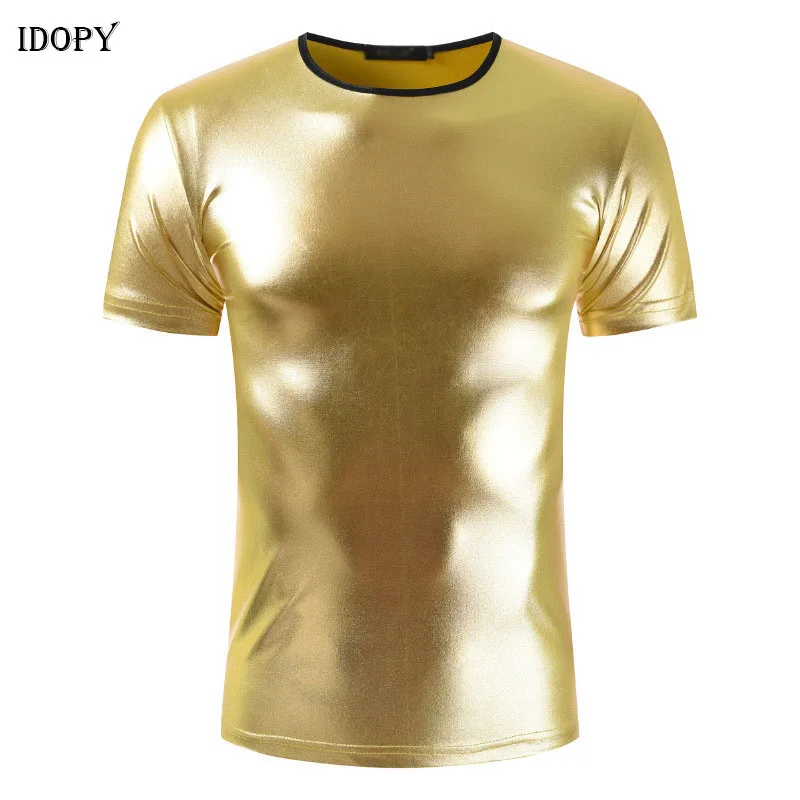 

Idopy Men`s Party Shiny O Neck Singer Coated Show Stage Performance Dancing Concert Tops For Men and Women 3 Colors
