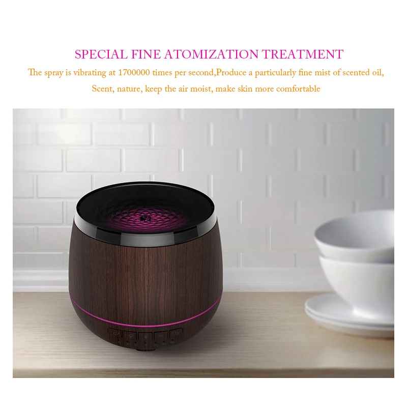 Bluetooth Speaker Aromatherapy Essential Oil Diffuser Ultrasonic Cool Mist Humidifier with Music Player 4 Colors LED Lamp Light