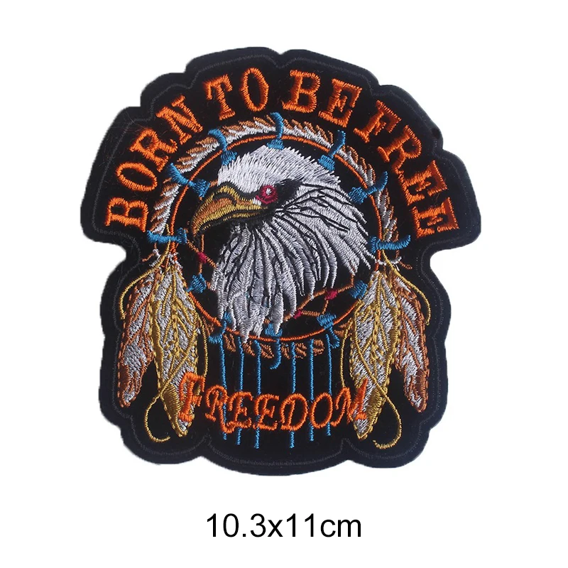 Утюжок на заплатках одежде панк череп орел крутые наклейки ткани рюкзак