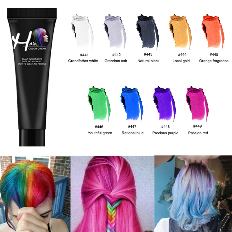 

Zation One-time Hair Dye Wax Temporary Hair Color Dye Tinte Para Cabello Grandma Grey Color Washable Non-toxic DIY Hair Color