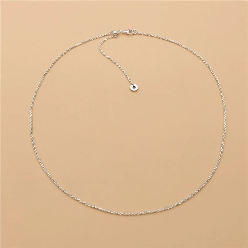 

Cefuny Real 925 Sterling Silver Curb Chain Necklace Adjustable Neckalce Diy with Pendent 60cm Women Wending Gift Wholesale