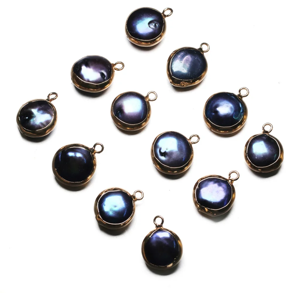 

2019 New Natural Freshwater Pearl Pendants Round Charms Pendants For Jewelry Making DIY Accessories Fit Necklaces Size 15x20mm