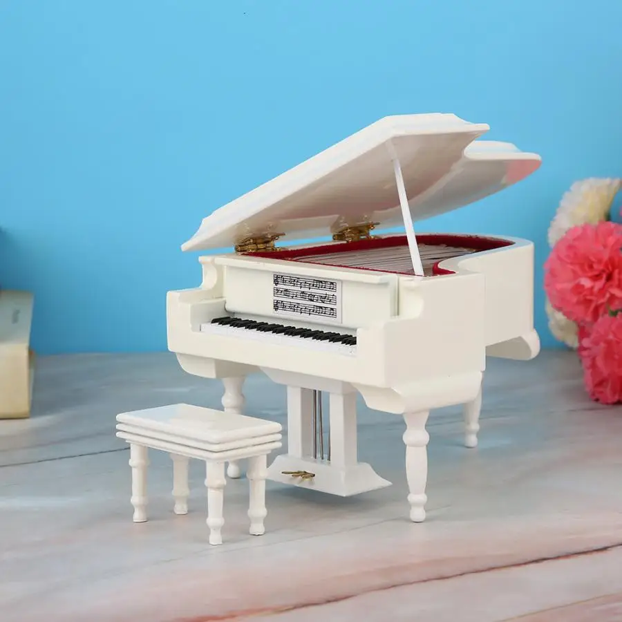 

Wood Miniature Musical Instrument Piano Model Display Mini Ornaments Craft Home Supplies