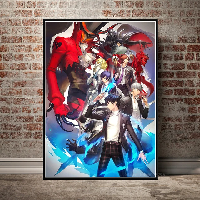 Persona 5 poster de vídeo game anime dos desenhos animados criança pintura  cópias da arte da