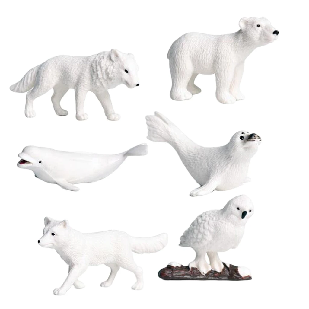 Polar Animal Toy Figurines Set, Simulation North Pole Animals Model for Kids 3-Years-Old & Up (6 Pcs) Polar Animal Toy Figurines Set, Simulation North Pole Animals Model for Kids 3-Years-Old & Up (6 Pcs)