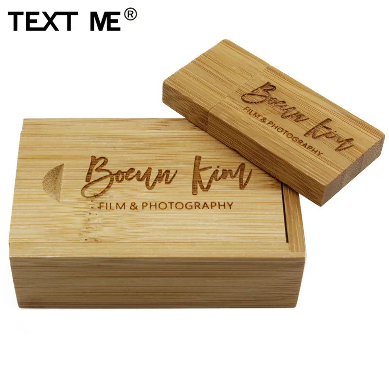 TEXT ME Maple древесно-карбонизированный бамбуковый орех woode USB+ коробка логотип Флеш накопитель под заказ 4 ГБ 8 ГБ 16 ГБ 32 ГБ Флешка USB 2,0 Usb флешка
