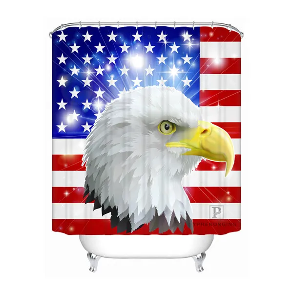 Shower Curtain Пользовательские American Eagle Ванная комната приемлемым душ Шторы полиэфирной ткани Ванная комната Шторы#180320-01-195 - Цвет: Shower Curtain