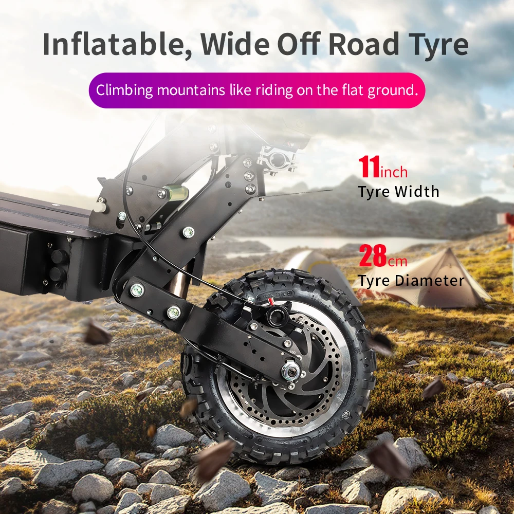 Halo Knight Powerful 60V 5600W Electric Scooter With Seat 11inch Off Road Dual Motor EScooter Folda