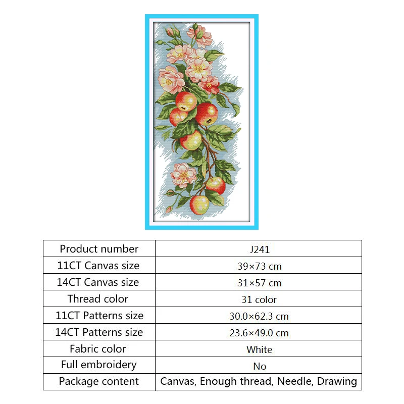 Countless Rich Fruits Cross Stitch Patterns 14ct 11ct Counted Printed on Canvas DIY DMC Embroidery Kit Needlework Set Home Decor