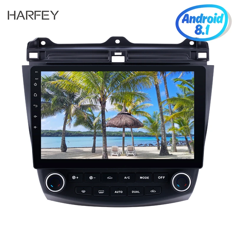 buy Harfey Car Multimedia Player Quad Core Android 8.1 10.1 inch 2DIN Wifi GPS Radio for Honda Accord 7 2003 2007 support DVR OBD2