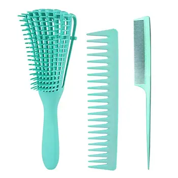 

1 Set Plastic Bristle Hair Comb Scalp Massage Comb Tip Tail Hairdressing Tool Comb Hair Accessory for Home Salon Barber Green