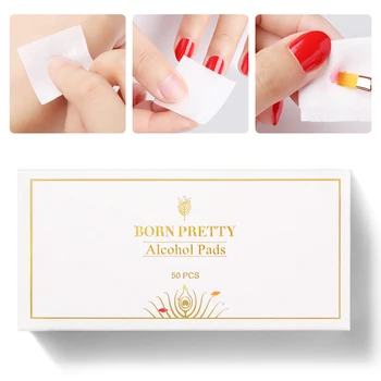 

BORN PRETTY 50PCS Lint-Free Wipes Nail Polish Remover Wraps Cotton Gel Nail Polish Remover Pads Napkins Nails Art Cleaning Tools