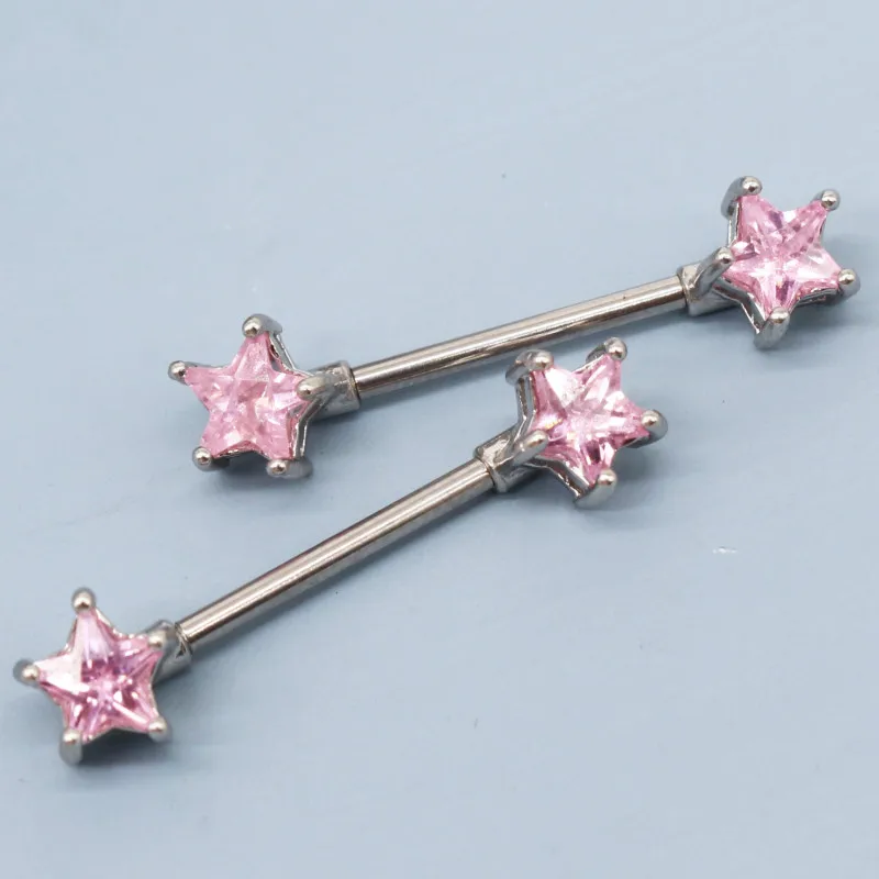 Пятиконечная звезда пирсинг langue штанга соска кольцо bijoux corps femme aros acero quirurgico mujer