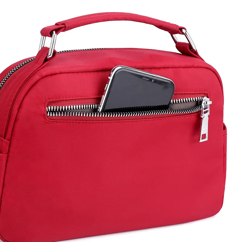 

Baigou Bag 2019 New Style Multi-functional Simple Solid Color Nylon Women's Shoulder Oblique Square Sling Bag Hand Cloth Bag