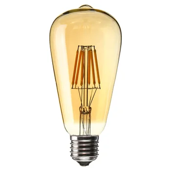 

E27 ST64 6W Golden Cover Dimmable Edison Retro Vintage Filament COB LED Bulb Light Lamp AC110/220V