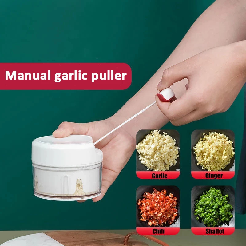 Pull Garlic/Onion Chopper Crusher Press Manual Food Cutter Processor for Fruit Vegetables Meat Kitchen Tool Mini Food Chopper