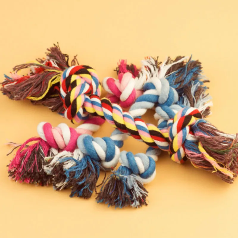 

SUEF 2019 NEW 1pcs Random Color Pet Supplies Pet Dog Cotton Chewy Toy Durable Woven String 20CM Tool@3
