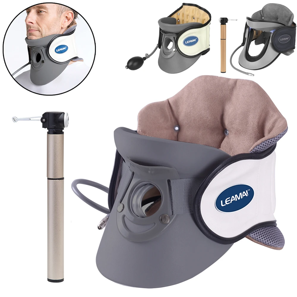 Neck Cervical Vertebra Tractor Medical Back Neck Massager Pain Relief Portable Inflatable Cervical Traction Device Home Use