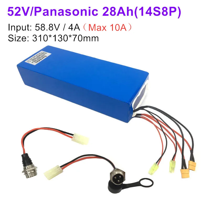 Panasonic 28Ah 52V 58,8 V 18-35AH Электрический Скутер Аккумулятор с макс. 58,8 v 8A-10A Быстрая зарядка Ховерборд самокат литиевый аккумулятор - Цвет: Panasonic 28Ah