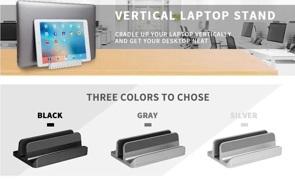Vertical Laptop Stand Desktop Stand Adjustable Laptop Holder for MacBook Pro/Air Microsoft Surface