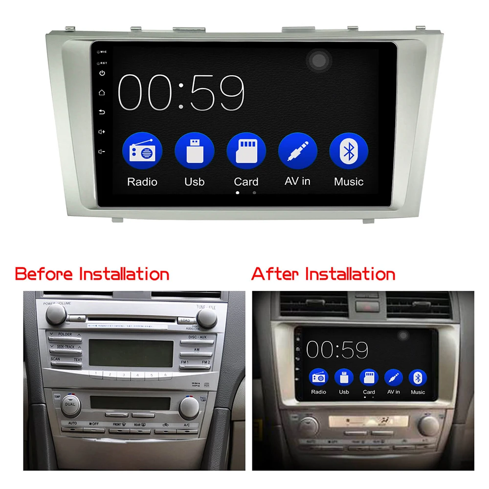 9 дюймов Автомобильная Мультимедийная система с carplay android автопроигрыватель для Camry 2008-2011 RDS FM BT 1080P gps навигация головное устройство радио