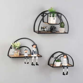 

New Vintage Iron Partition Semi-circular Wall Hanging Wall Rack