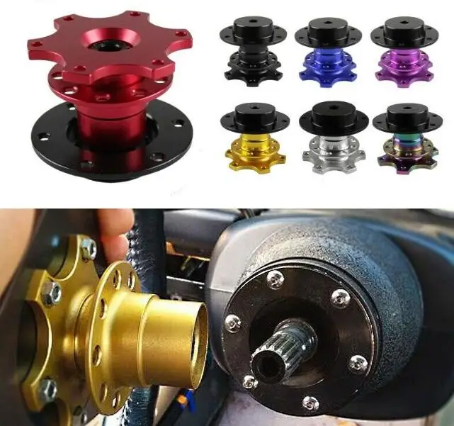 Алюминиевый 6 отверстие рулевого колеса автомобиля Quick Release Snap off Hub Adapter Kit