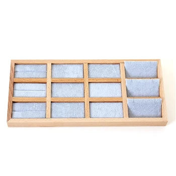 

Solid Wood Jewelry Display Tray Ring Earring Necklace Storage Box Jewelry Display Props Wood