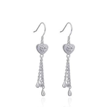 

Hot Sale S925 Sterling Silver Ear Hooks Elegant Heart Shape Earrings Love Promise Birthday Jewelry Gift for Sisters CHD001163