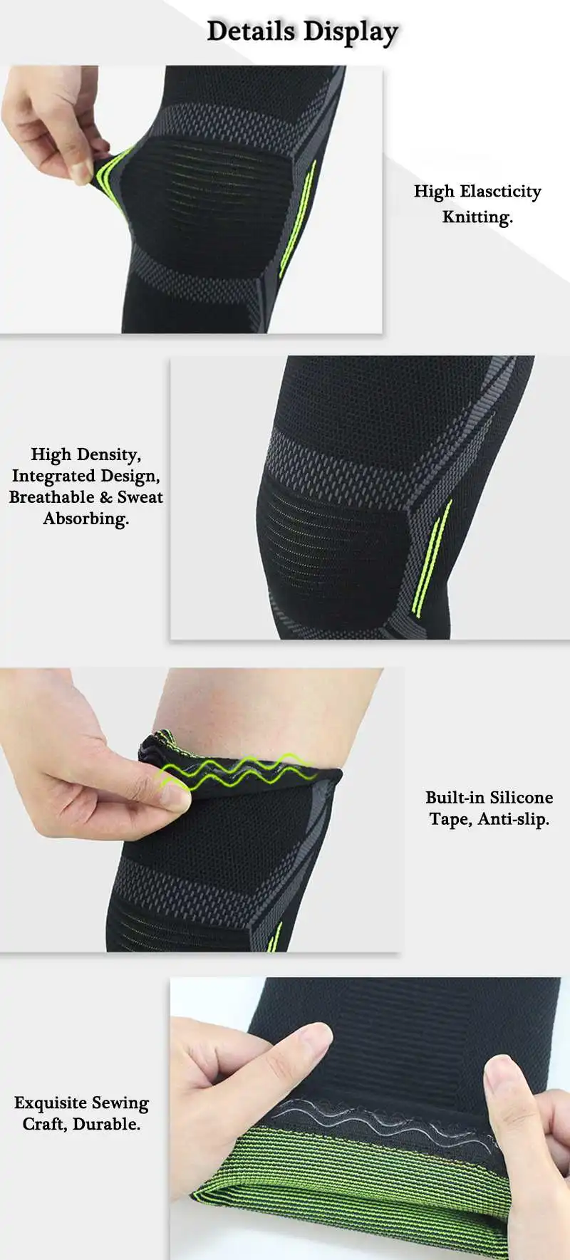 1 PC Elastic Knee Pads Nylon Sports Fitness Kneepad Protective Gear Patella Brace Support Running Basketball Protective Brace