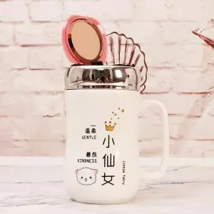 Керамическая чашка для воды, Женская Студенческая кружка, кофейная чашка, чашка для пары, большая емкость, офисная, одна чашка, 450 мл, Рождественская кружка, кружка для путешествий - Цвет: 450ml