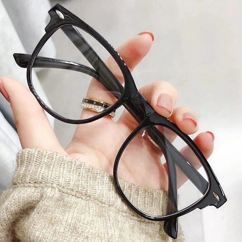 Eyeglasses Frames Eyeglass Frames Square Eyeglasses Myopia Glasses Optical Glasses-1-1.5-2-2.5-3-3.5-4 Vintage Leopard Myopia Glasses Women Men Transparent Nearsighted Prescription Eyewear Computer Eyeglasses