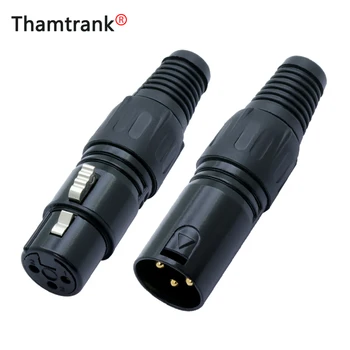 

10pcs/lot 3 Pin XLR Male Plug/Female Jack 3 Pole XLR Plug Socket Microphone MIC Cable Wire Connector Black Color Wholesales